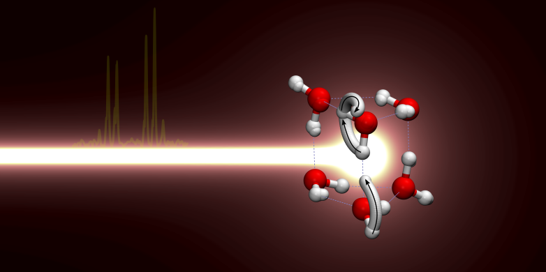 Figure showing tunnelling dynamics in water hexamer